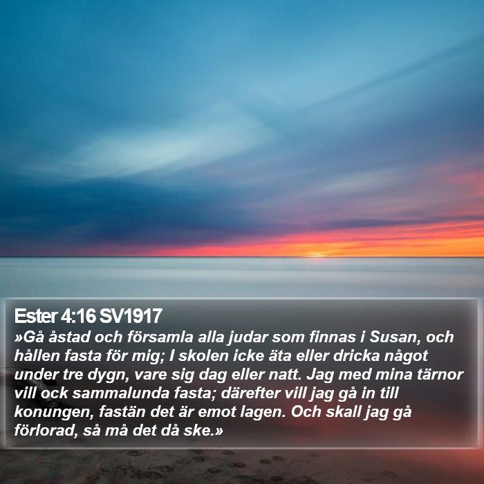 Ester 4:16 SV1917 Bible Study