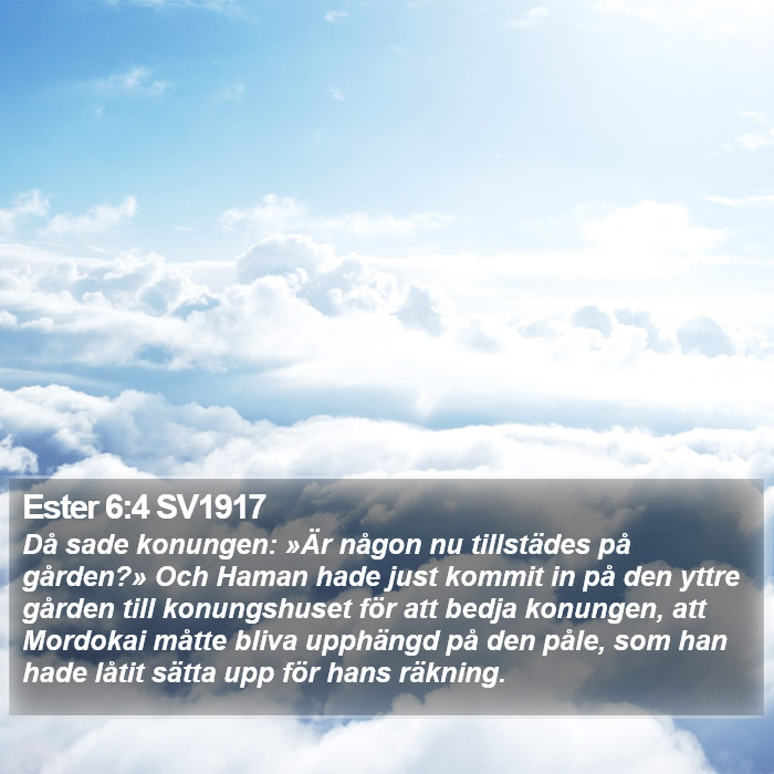 Ester 6:4 SV1917 Bible Study