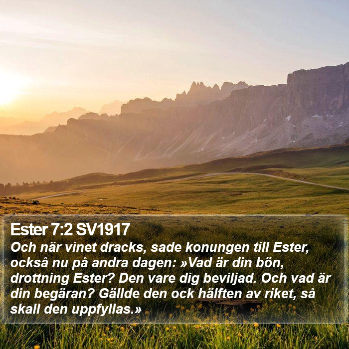 Ester 7:2 SV1917 Bible Study