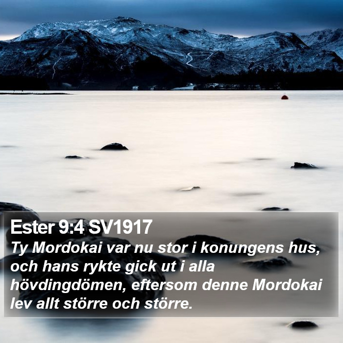 Ester 9:4 SV1917 Bible Study