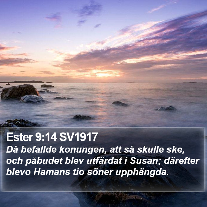 Ester 9:14 SV1917 Bible Study