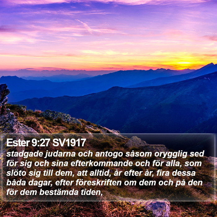 Ester 9:27 SV1917 Bible Study