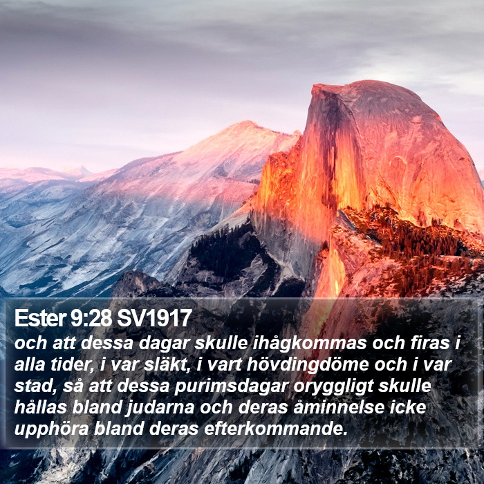 Ester 9:28 SV1917 Bible Study