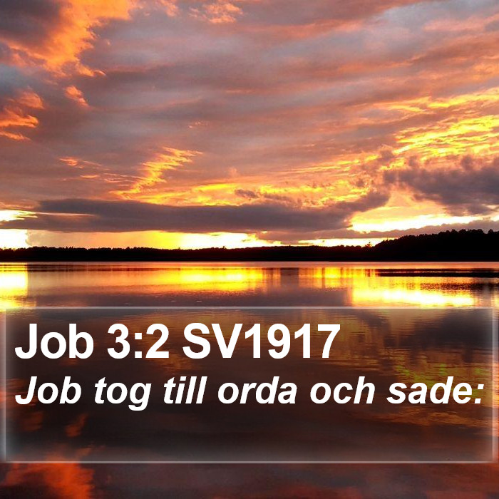 Job 3:2 SV1917 Bible Study