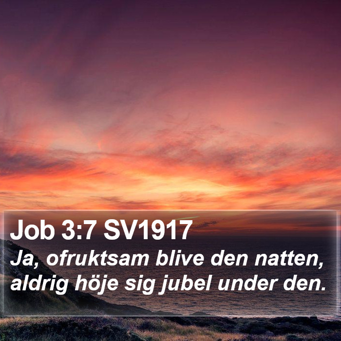 Job 3:7 SV1917 Bible Study
