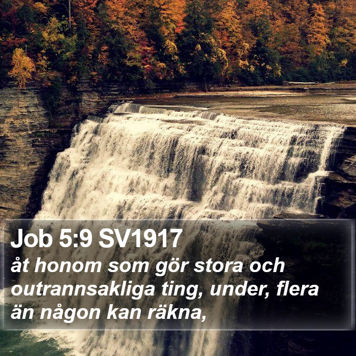 Job 5:9 SV1917 Bible Study