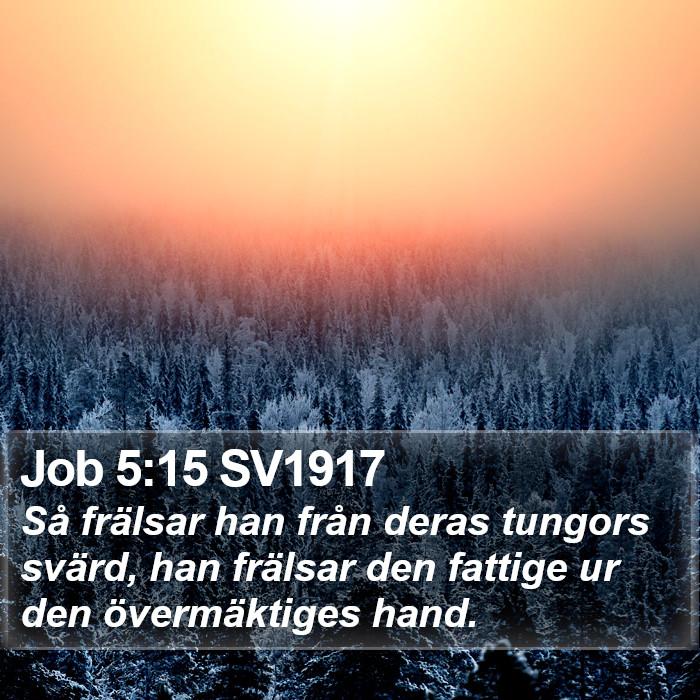 Job 5:15 SV1917 Bible Study