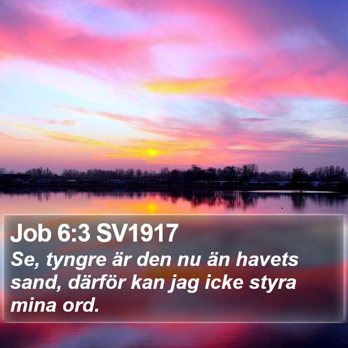 Job 6:3 SV1917 Bible Study