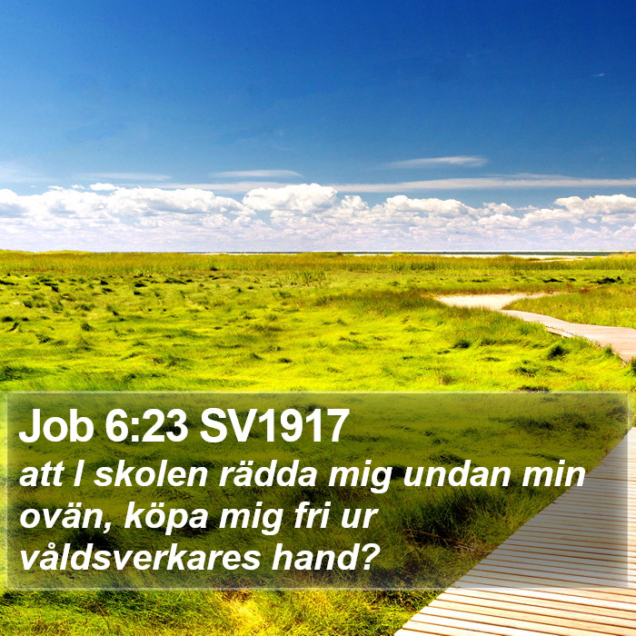 Job 6:23 SV1917 Bible Study