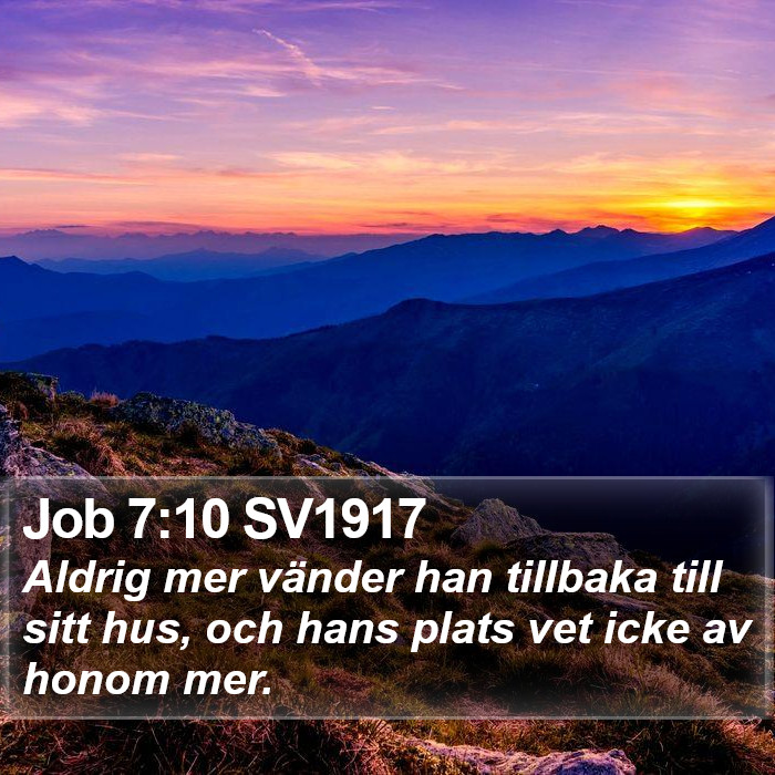 Job 7:10 SV1917 Bible Study