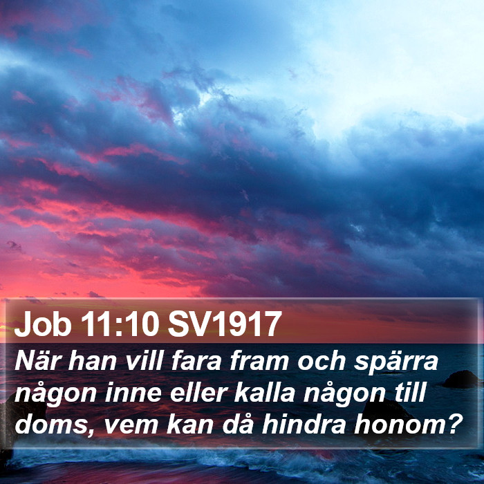 Job 11:10 SV1917 Bible Study