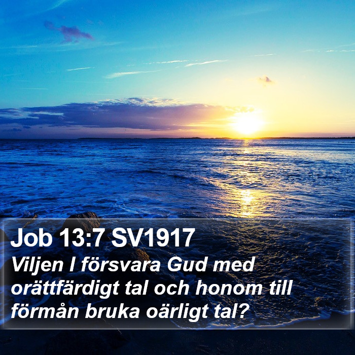 Job 13:7 SV1917 Bible Study