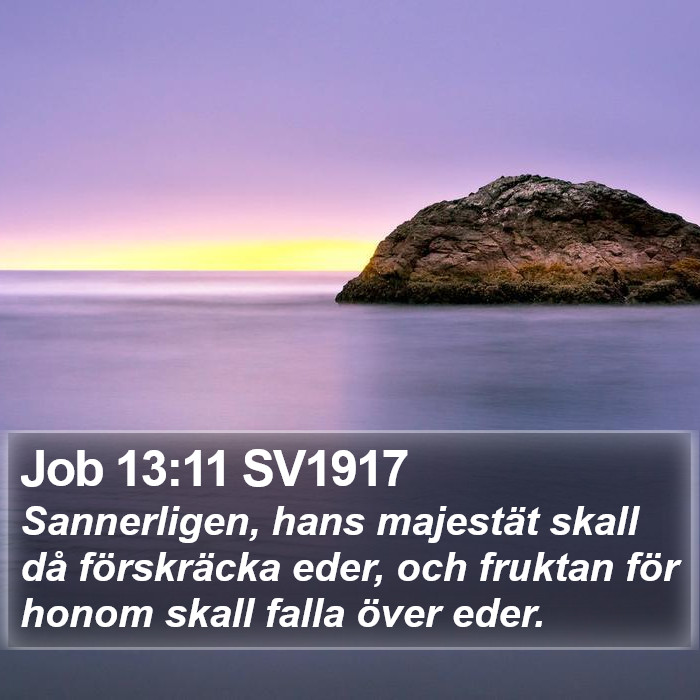 Job 13:11 SV1917 Bible Study