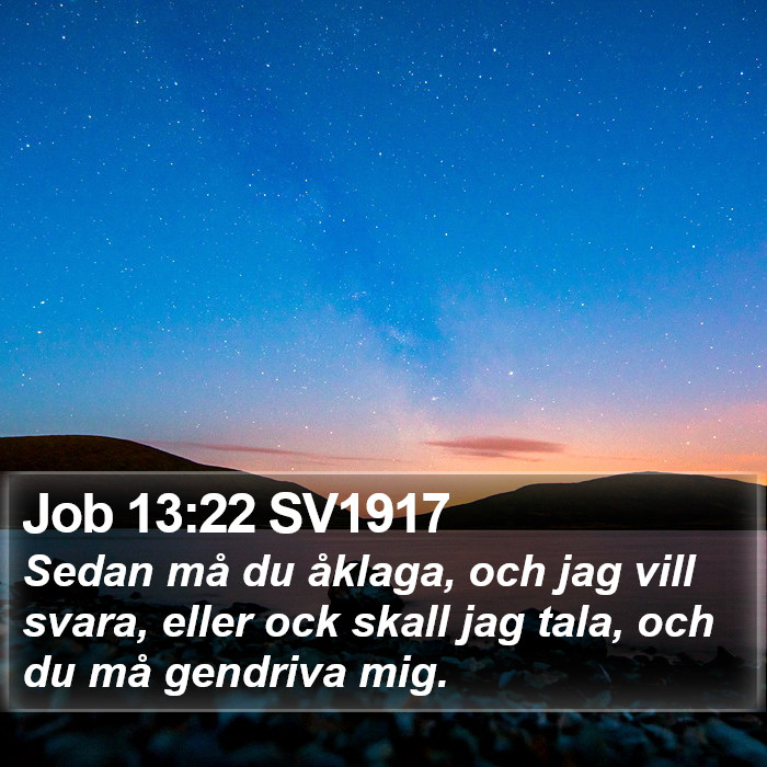 Job 13:22 SV1917 Bible Study