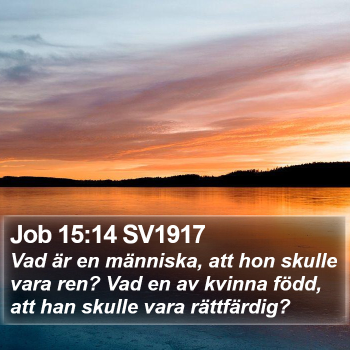 Job 15:14 SV1917 Bible Study