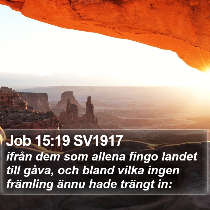 Job 15:19 SV1917 Bible Study