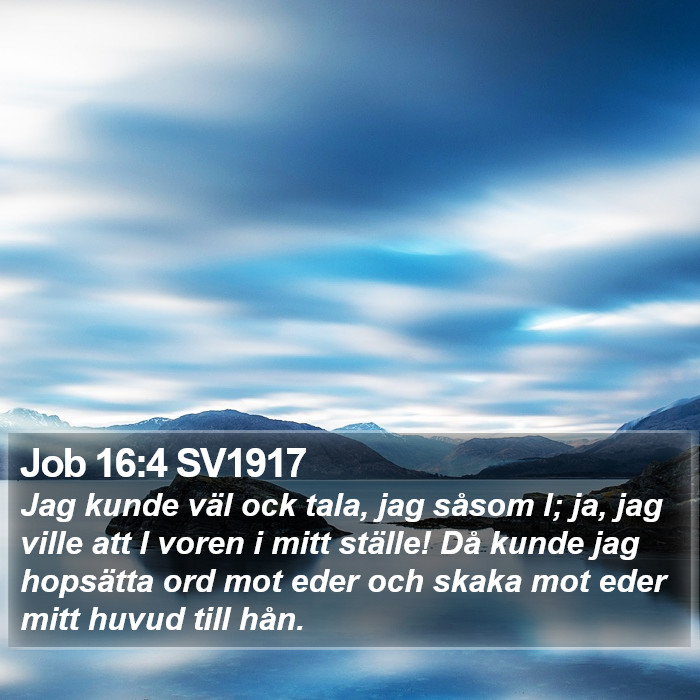 Job 16:4 SV1917 Bible Study