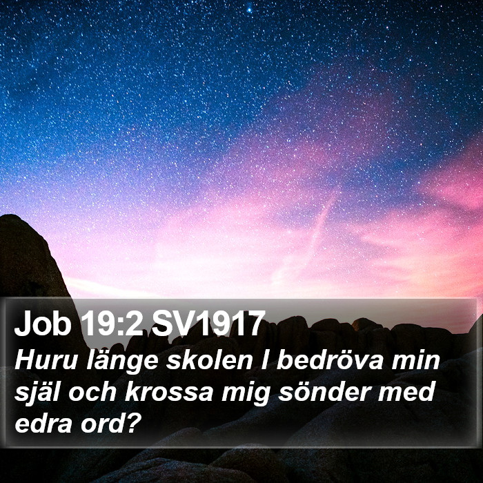 Job 19:2 SV1917 Bible Study