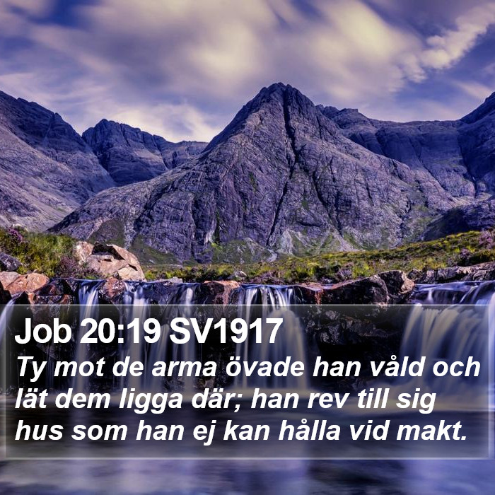 Job 20:19 SV1917 Bible Study
