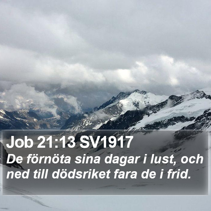 Job 21:13 SV1917 Bible Study