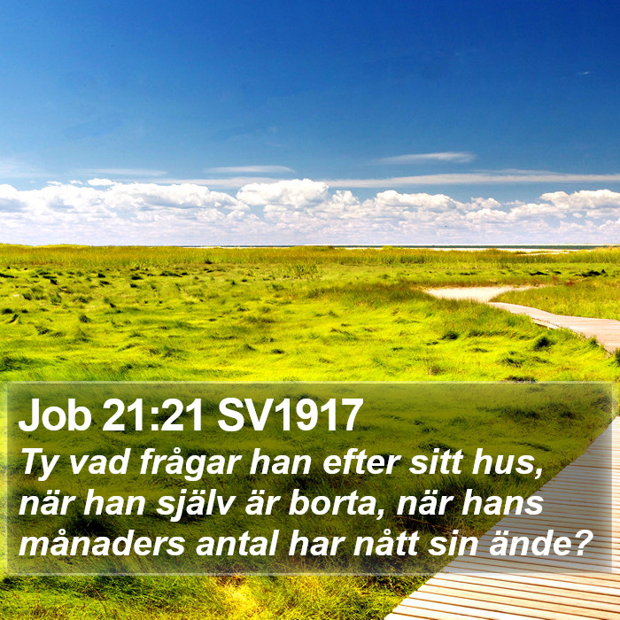 Job 21:21 SV1917 Bible Study