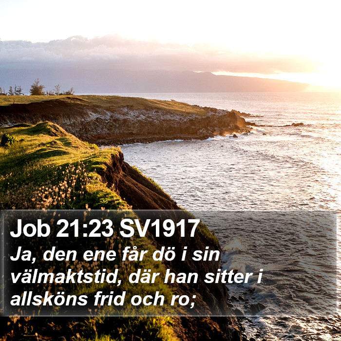 Job 21:23 SV1917 Bible Study