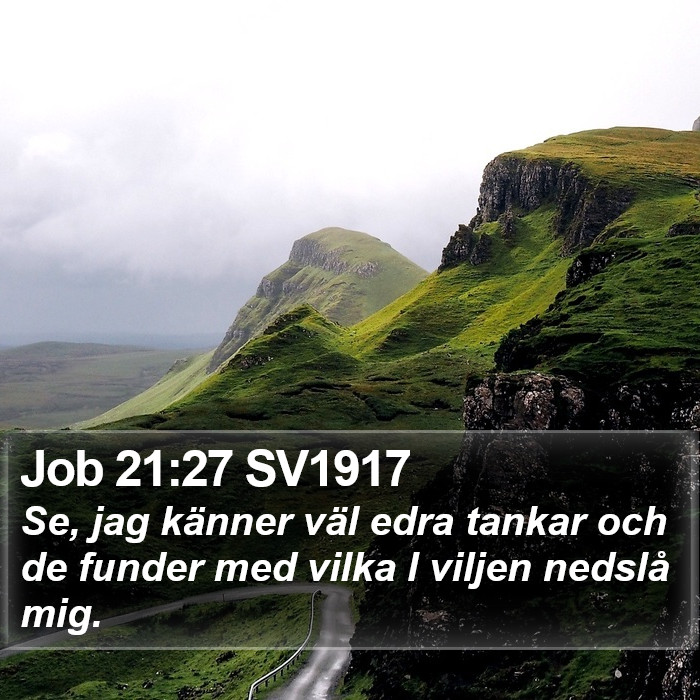 Job 21:27 SV1917 Bible Study