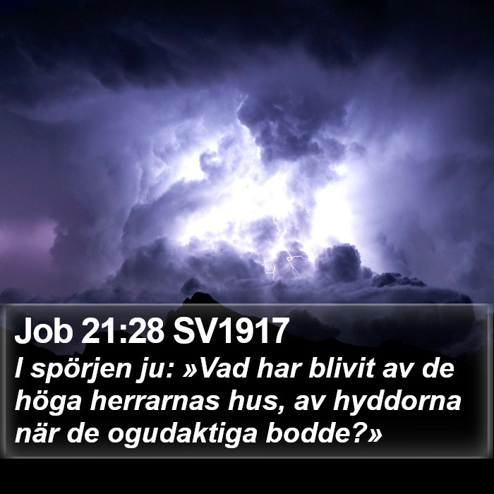 Job 21:28 SV1917 Bible Study