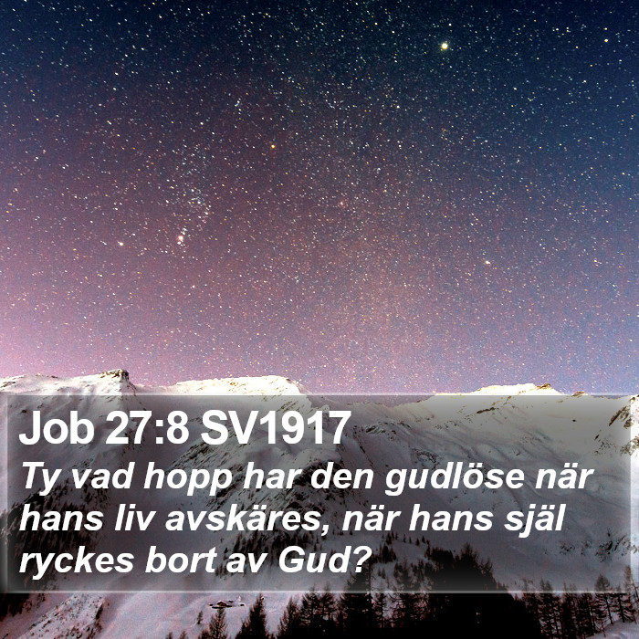 Job 27:8 SV1917 Bible Study