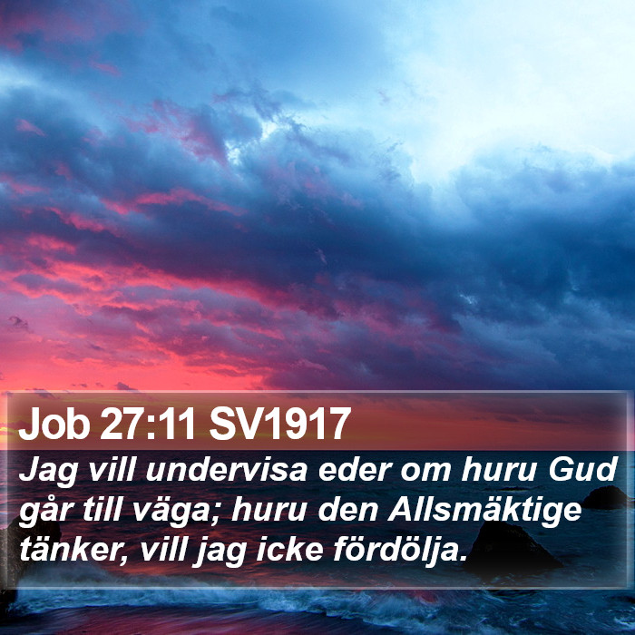 Job 27:11 SV1917 Bible Study