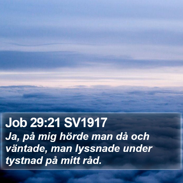 Job 29:21 SV1917 Bible Study