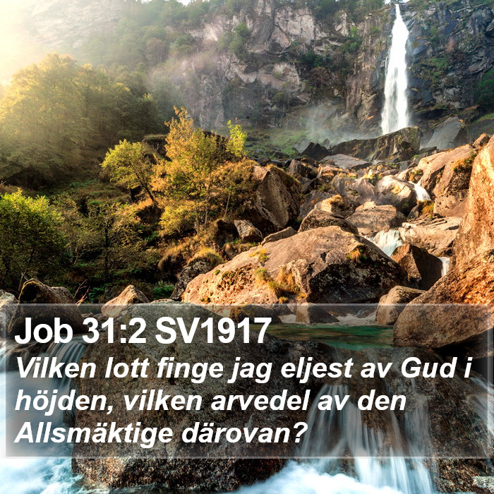 Job 31:2 SV1917 Bible Study