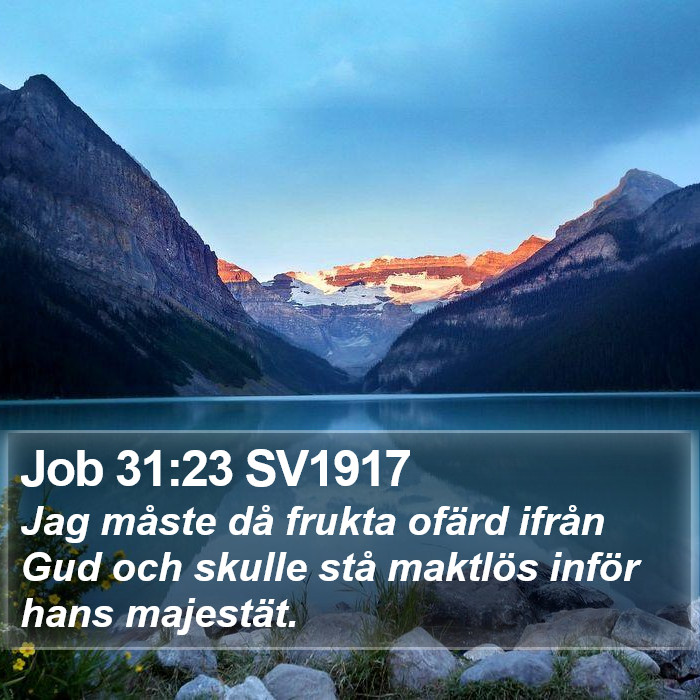 Job 31:23 SV1917 Bible Study