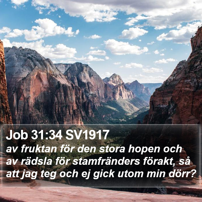 Job 31:34 SV1917 Bible Study