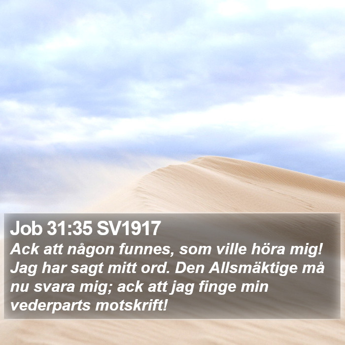 Job 31:35 SV1917 Bible Study