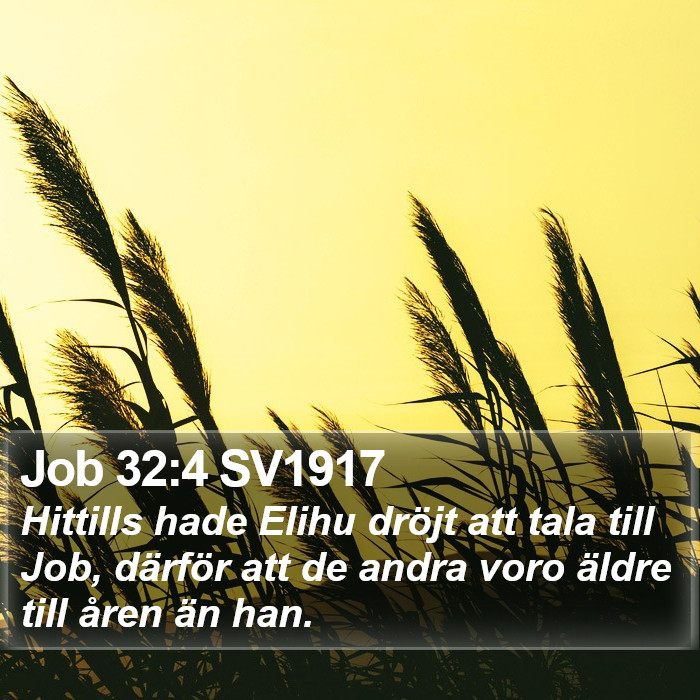 Job 32:4 SV1917 Bible Study