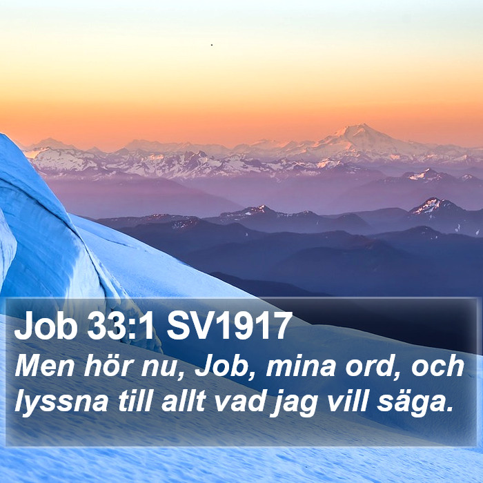 Job 33:1 SV1917 Bible Study