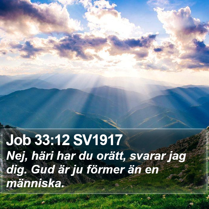 Job 33:12 SV1917 Bible Study