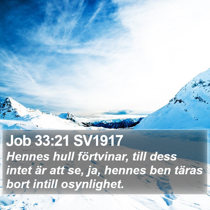 Job 33:21 SV1917 Bible Study