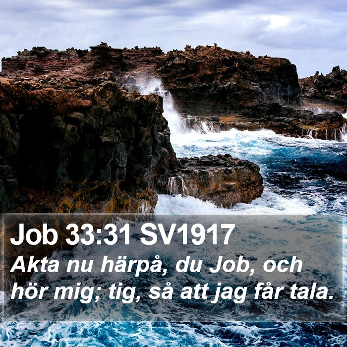 Job 33:31 SV1917 Bible Study