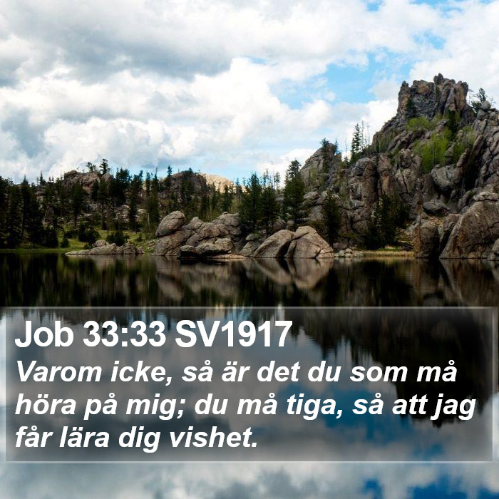 Job 33:33 SV1917 Bible Study