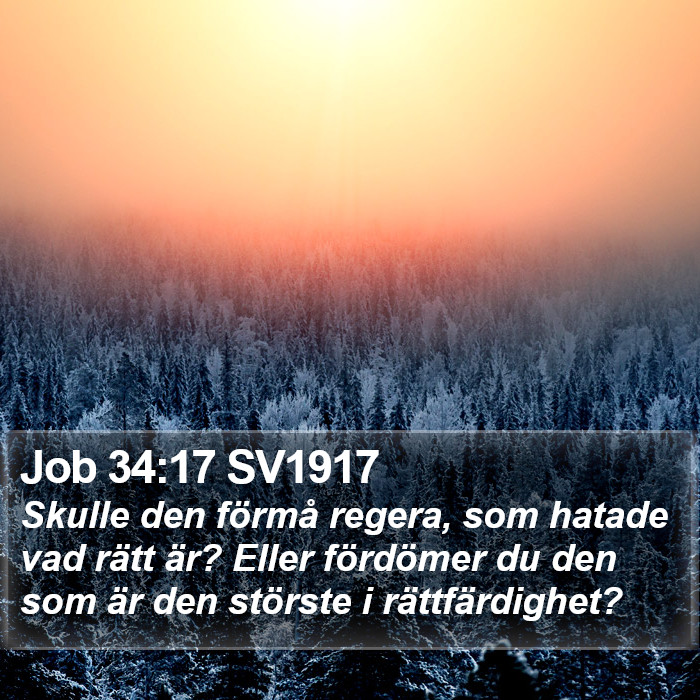 Job 34:17 SV1917 Bible Study