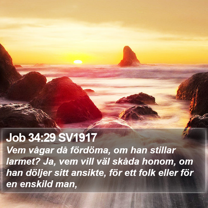 Job 34:29 SV1917 Bible Study