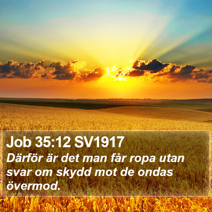 Job 35:12 SV1917 Bible Study