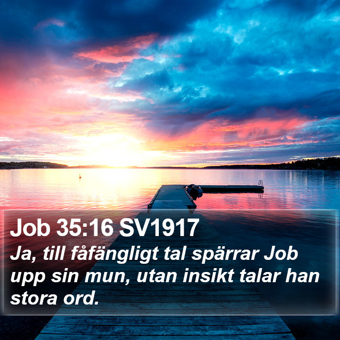 Job 35:16 SV1917 Bible Study