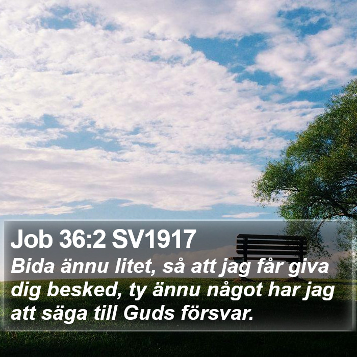 Job 36:2 SV1917 Bible Study