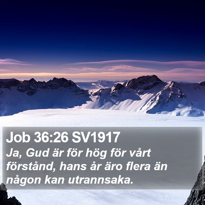 Job 36:26 SV1917 Bible Study