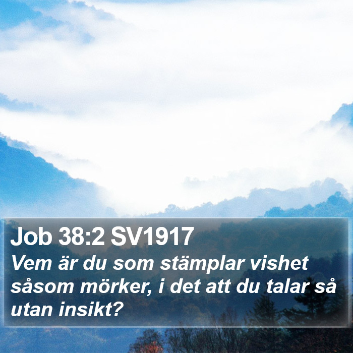 Job 38:2 SV1917 Bible Study