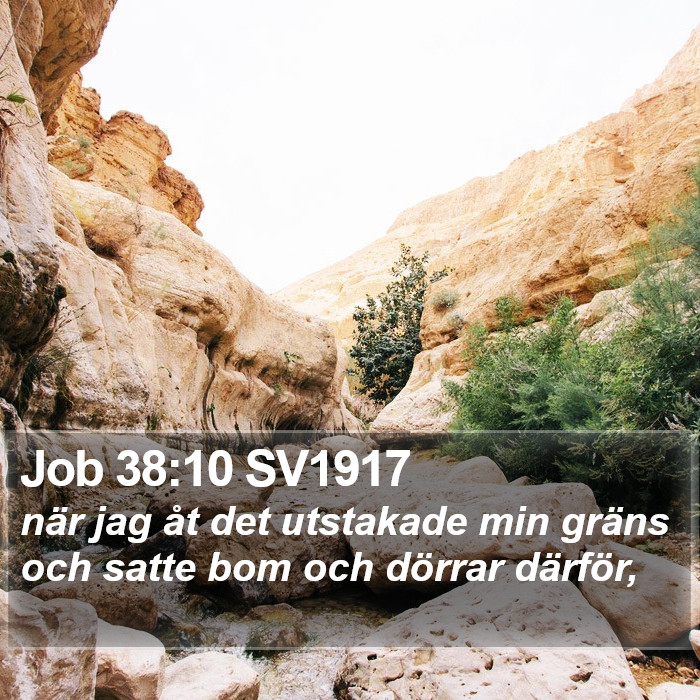 Job 38:10 SV1917 Bible Study