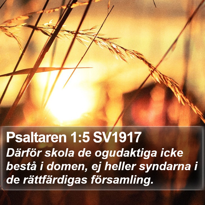 Psaltaren 1:5 SV1917 Bible Study